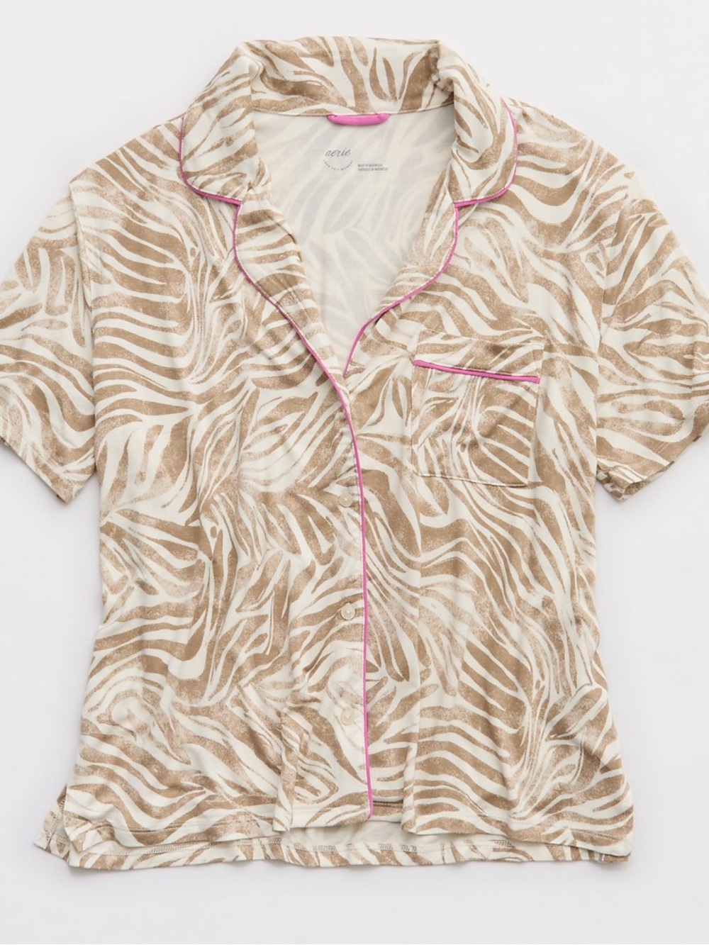 Aerie Real Soft Zebra Fuchsia Sleep Set